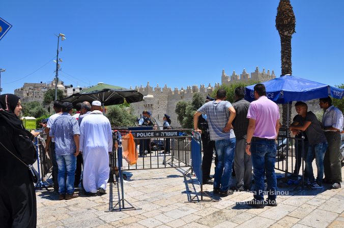 Checkpoint at Damascus Gate. Arab men up to 50 years old need not apply!