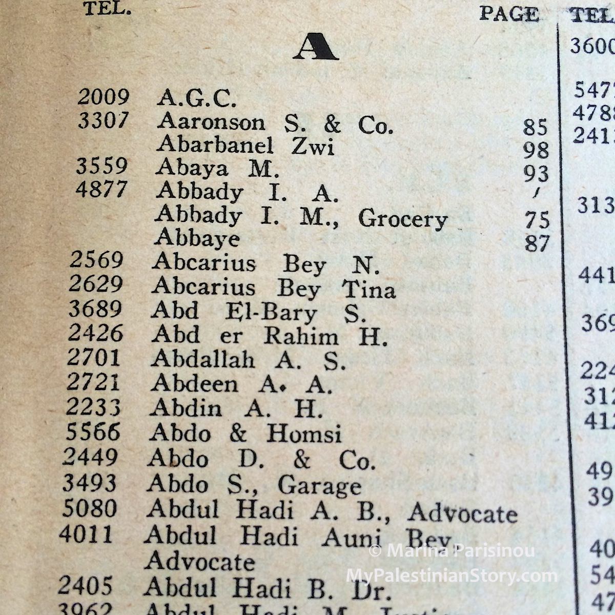 From the 1947-48 Palestine phone book