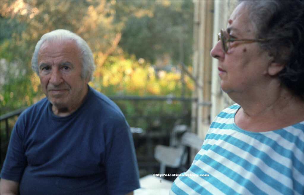 Stratis and Aliki Gaitanopoulos in Upper Baq'a, Jerusalem - Aug 1986